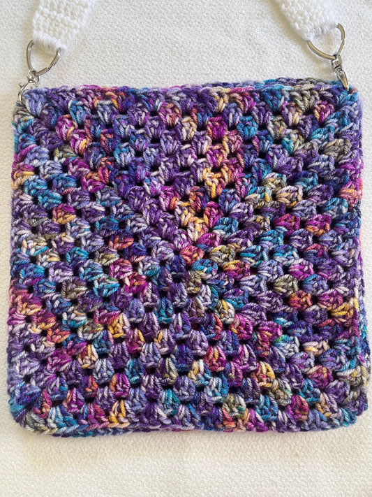 HANDMADE GRANNY SQUARE CROCHET PAINT PARTY BAG