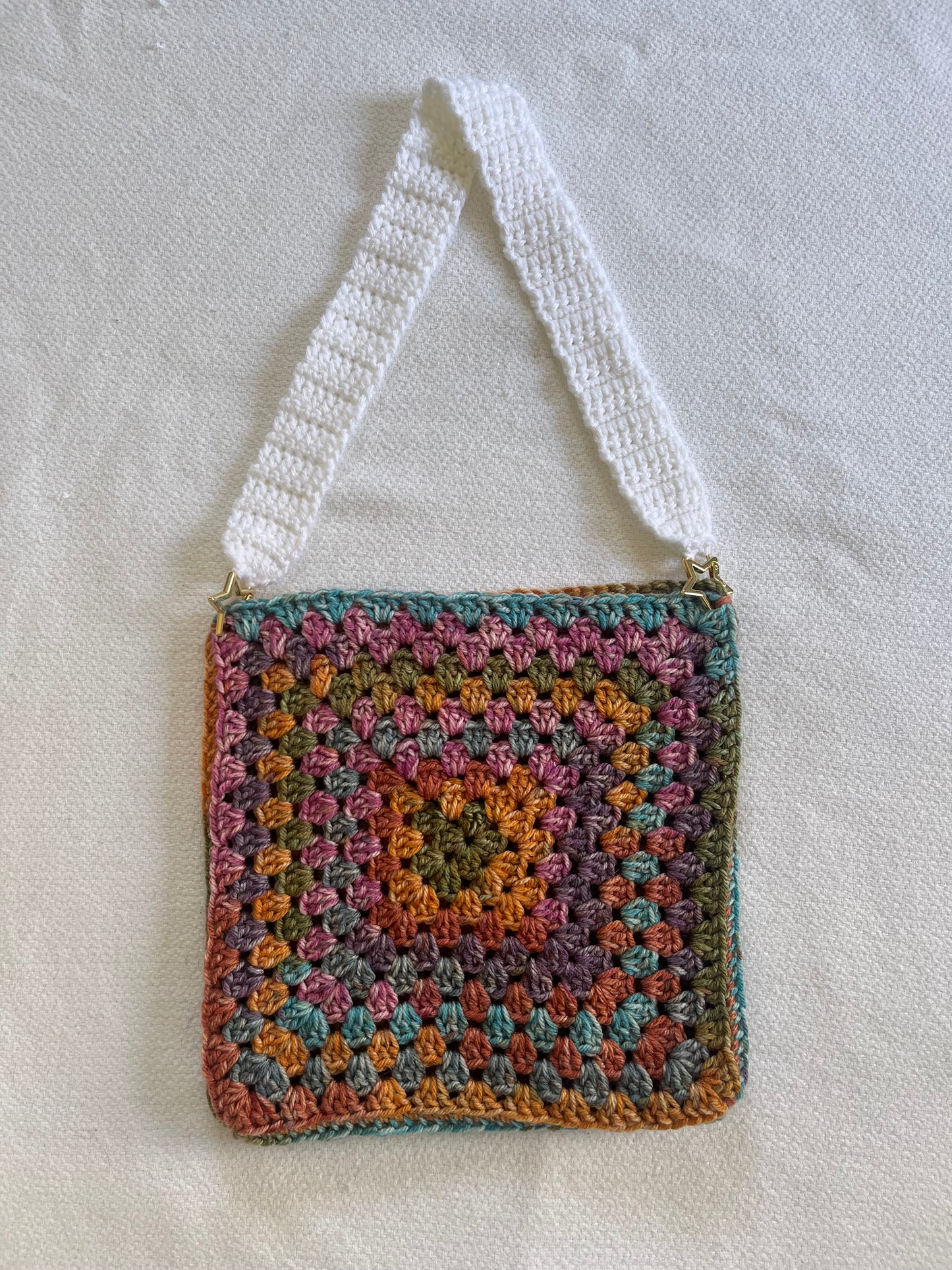 HANDMADE GRANNY SQUARE CROCHET CINNAMON CEDAR BAG