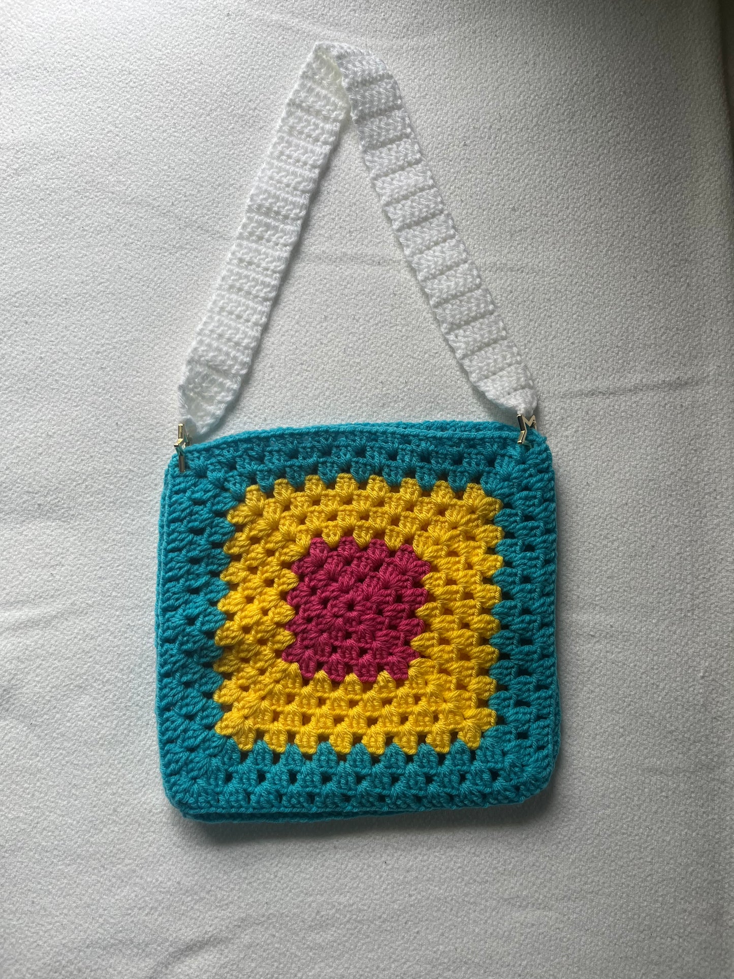 HANDMADE GRANNY SQUARE CROCHET PAN PRIDE BAG