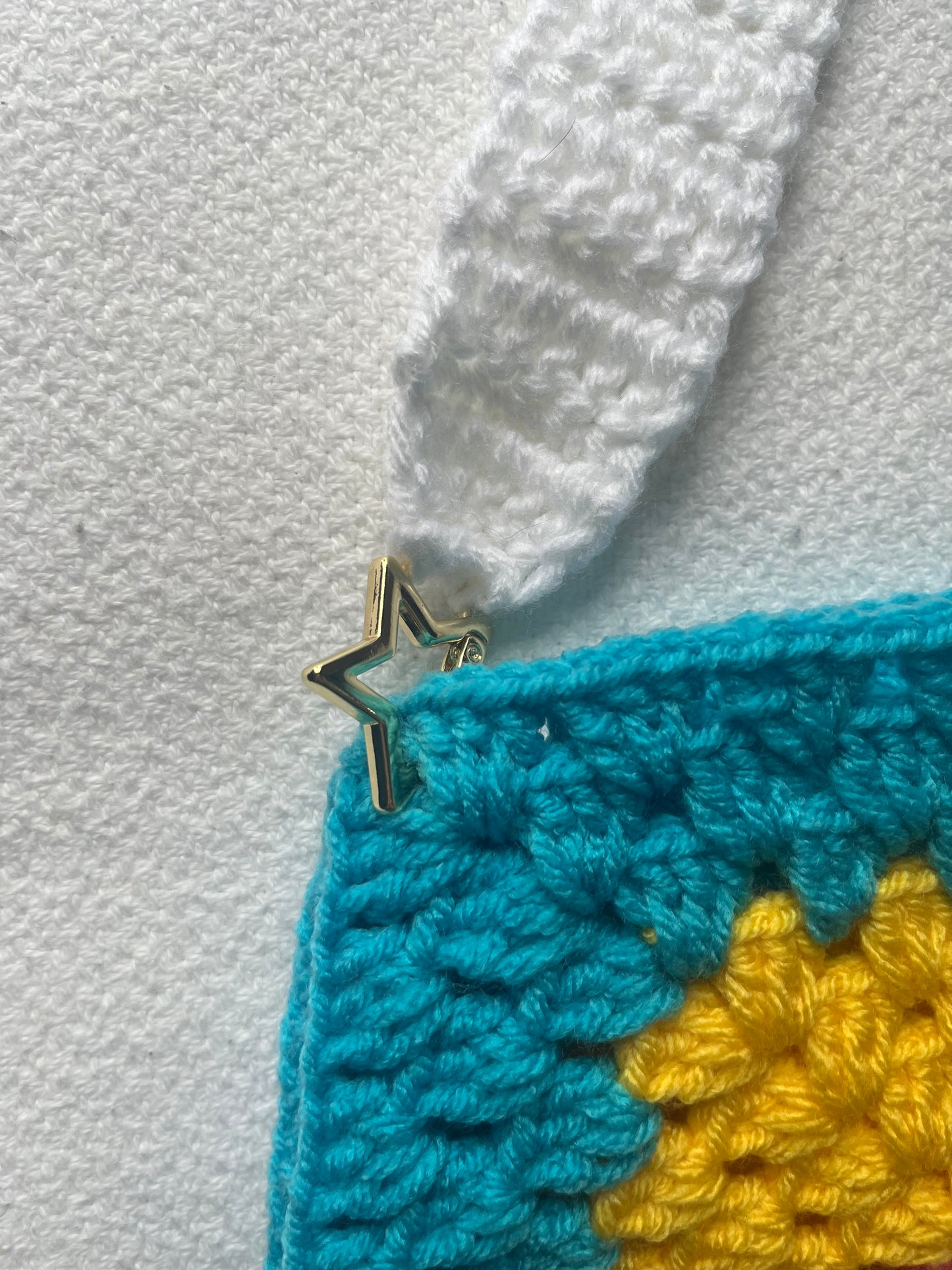 HANDMADE GRANNY SQUARE CROCHET PAN PRIDE BAG