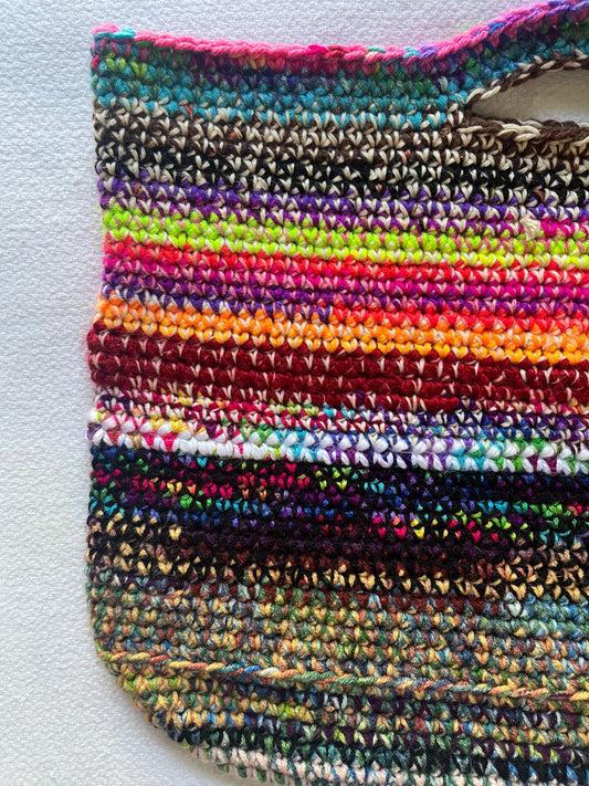 Handmade Crochet Multicolored Bag