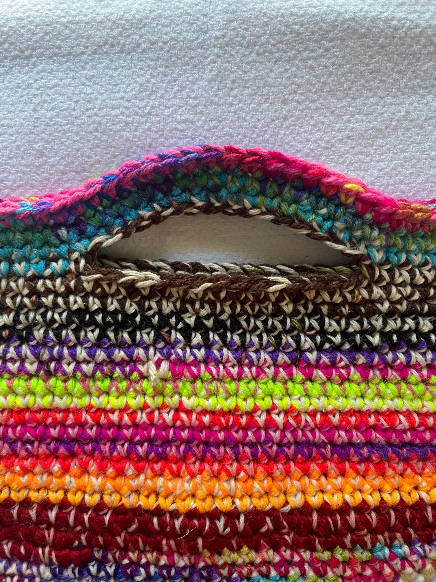 Handmade Crochet Multicolored Bag
