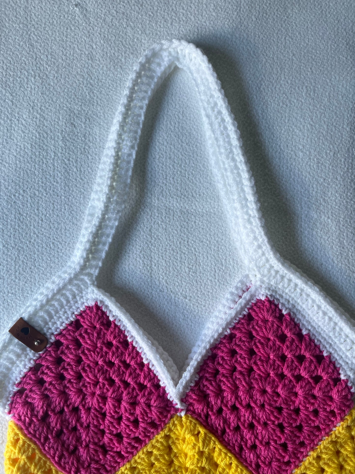 Handmade Crochet Pan-Pride Granny Square Bag