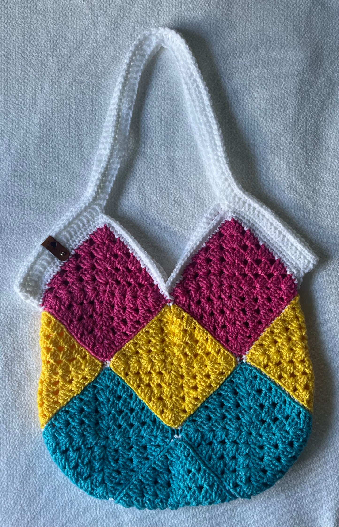 Handmade Crochet Pan-Pride Granny Square Bag