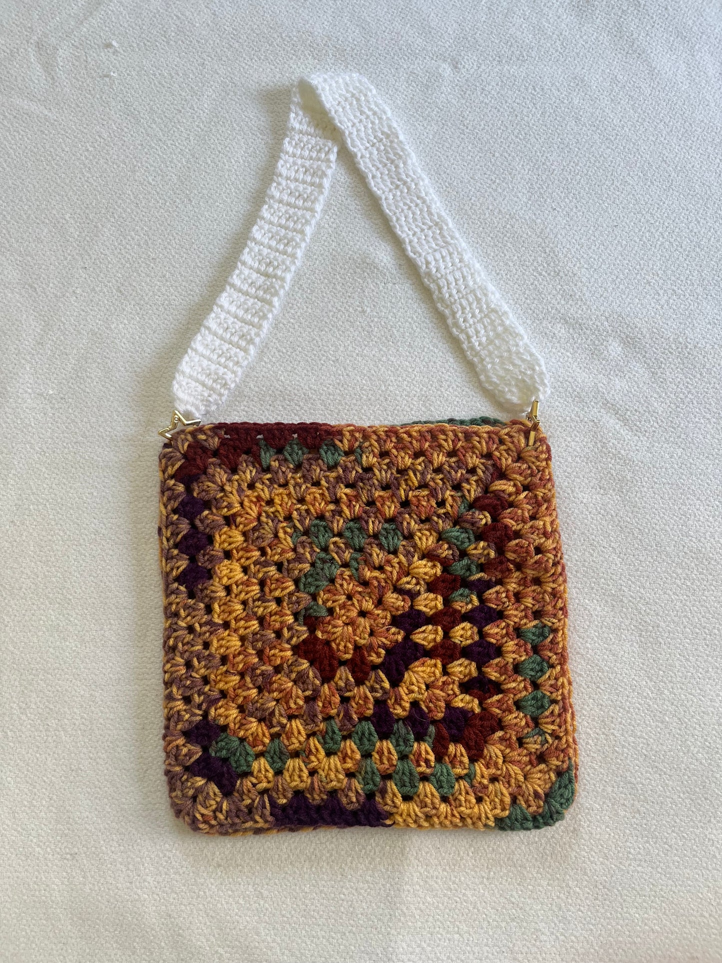 handmade crochet granny square bag-jazzed stripe