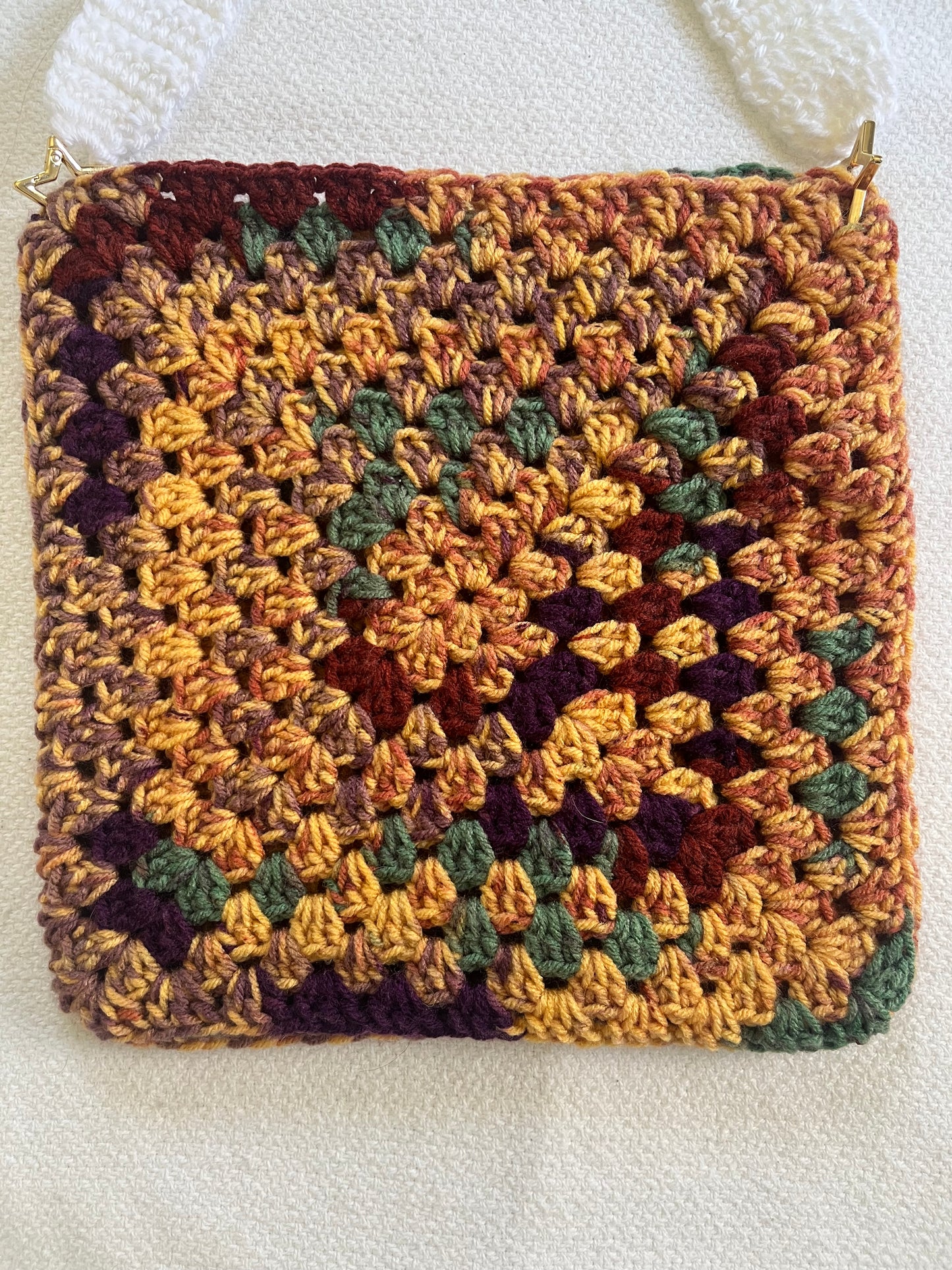 handmade crochet granny square bag-jazzed stripe