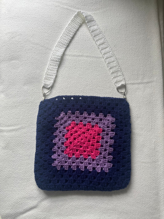 HANDMADE GRANNY SQUARE BI PRIDE BAG